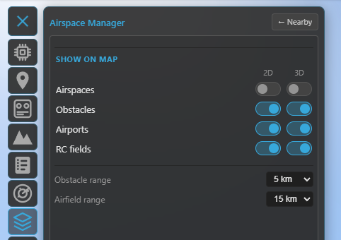 The Settings view