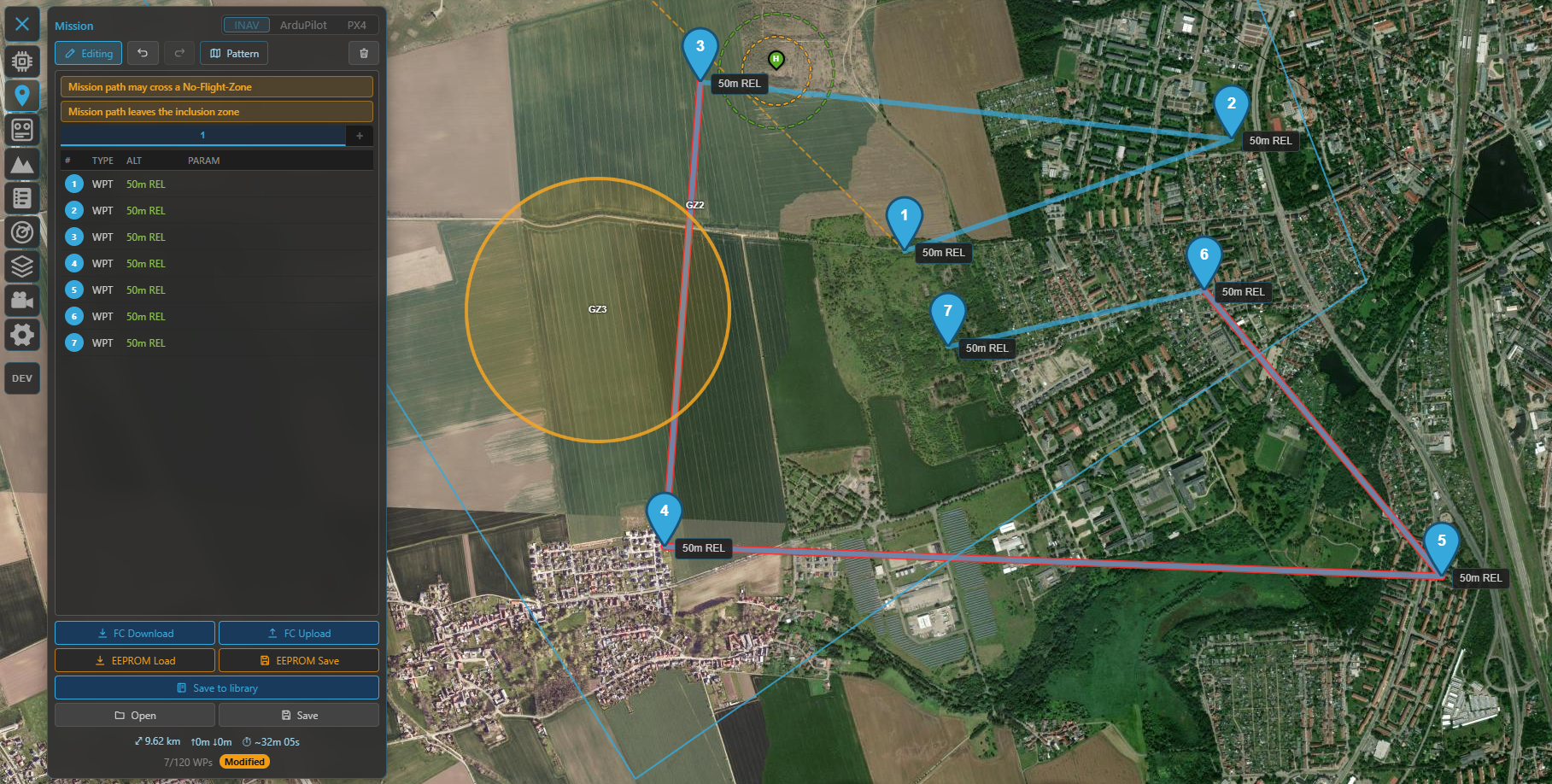 A mission flagged against a no-fly zone