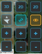 The map control cluster in its different states